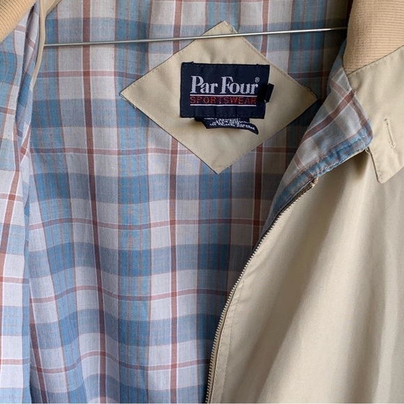 Vintage Par Four Members Only Jacket Plaid Lined Men’s Size XL Tall - Picture 3 of 6